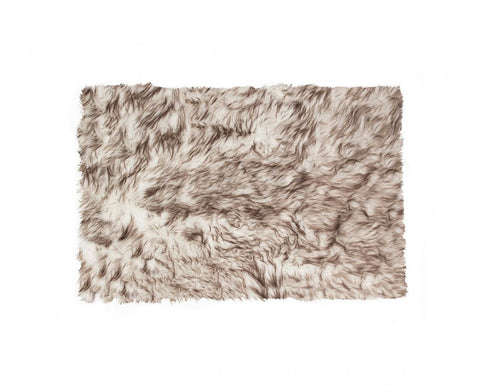 2' X 3' Black Faux Sheepskin Animal Print Washable Area Rug